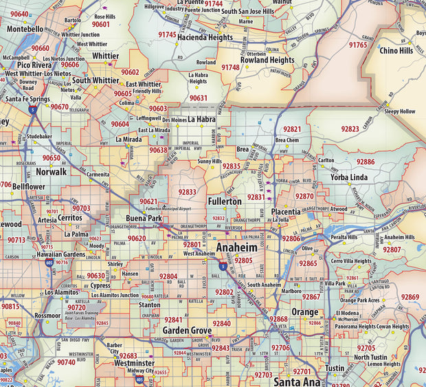 Los Angeles Area Zip Code Map