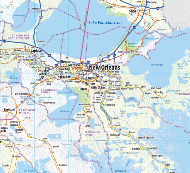 Louisiana State Wall Map