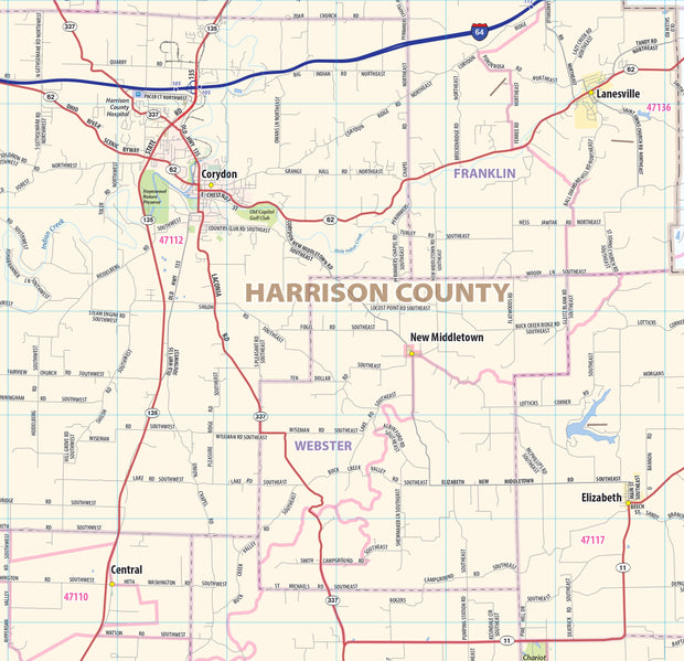 Louisville Metro Area Wall Map