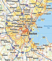 Massachusetts State Wall Map