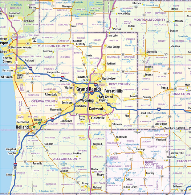 Michigan State Wall Map