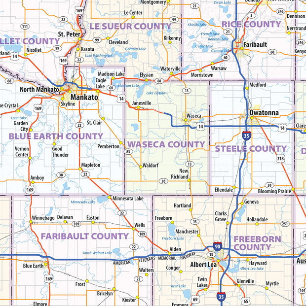 Minnesota State Wall Map