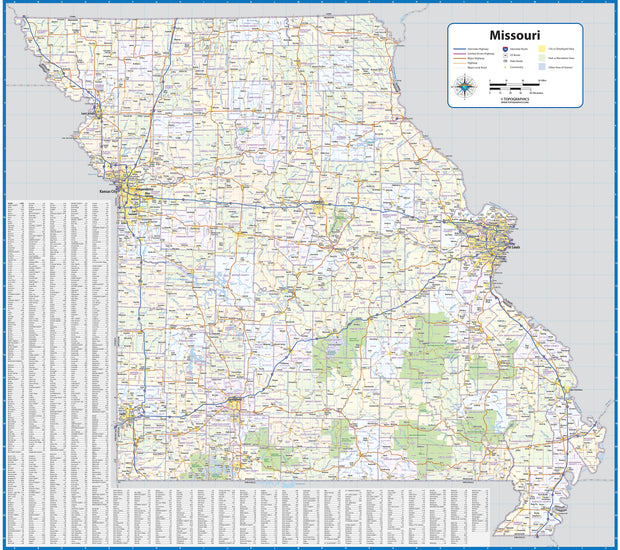 Missouri State Wall Map