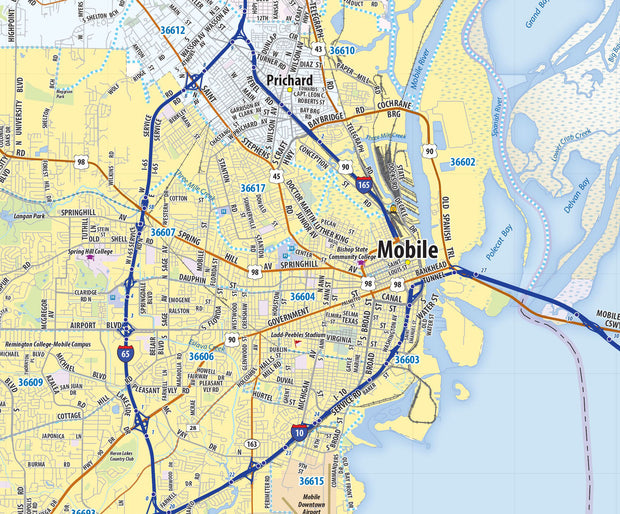 Mobile Metro Area Wall Map