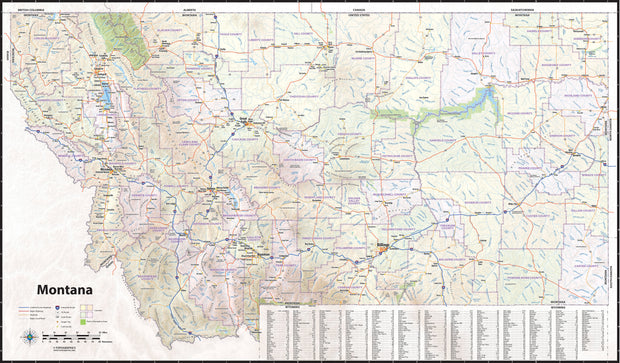 Montana State Wall Map