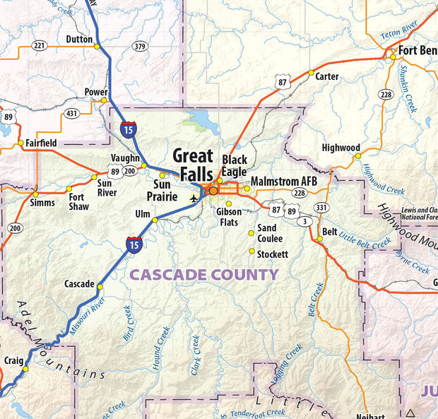 Montana State Wall Map