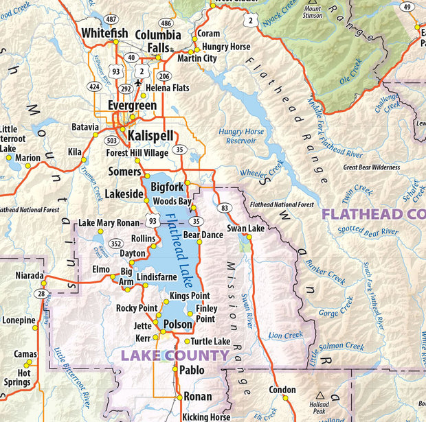 Montana State Wall Map