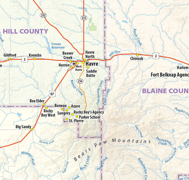 Montana State Wall Map