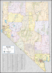 Nevada State Wall Map