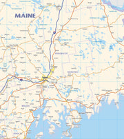 New England Regional Area Wall Map