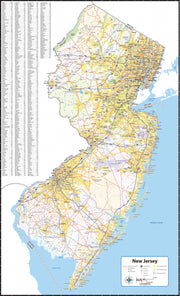 New Jersey State Wall Map