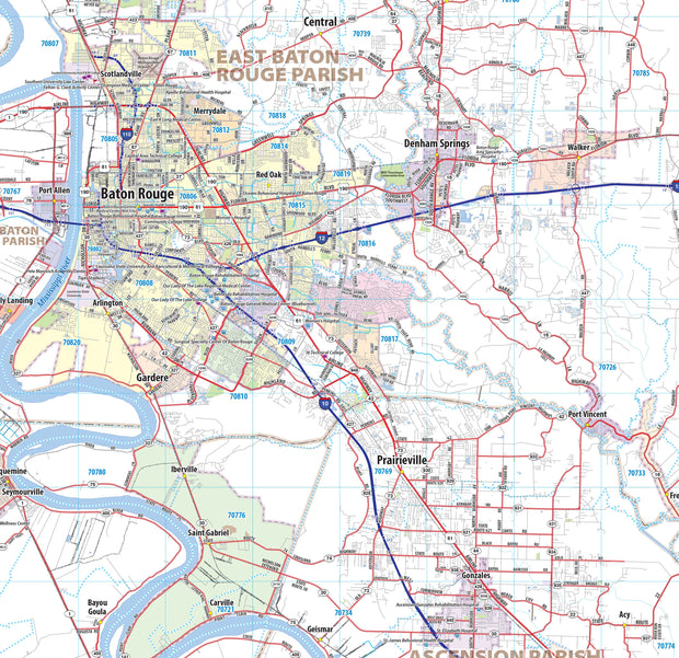 New Orleans Greater Metro Area Wall Map