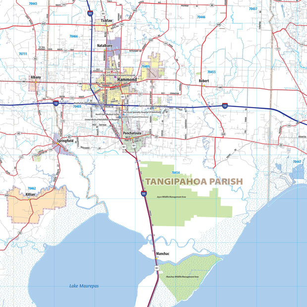 New Orleans Greater Metro Area Wall Map