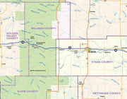 North Dakota State Wall Map