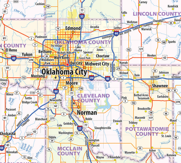 Oklahoma State Wall Map