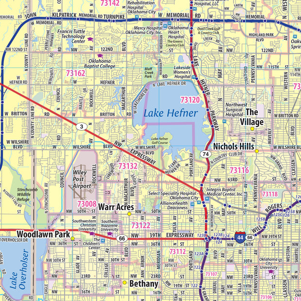 Oklahoma City Metro Area Wall Map