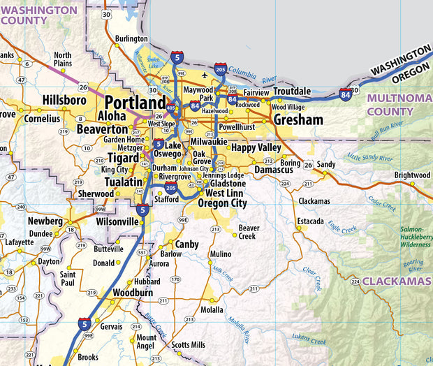 Oregon State Wall Map