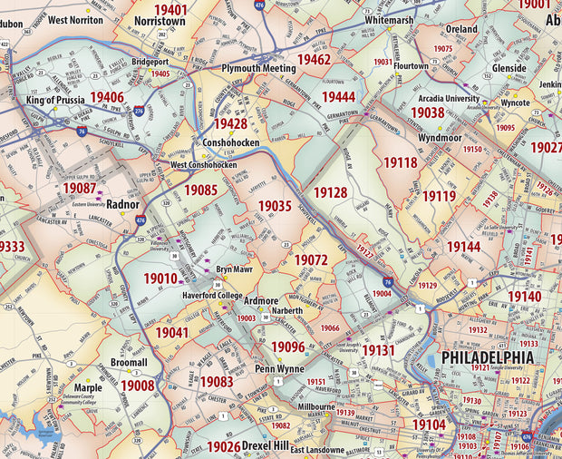 Philadelphia Metro Area Zip Code Map