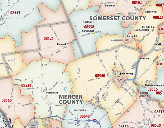 Philadelphia Metro Area Zip Code Map