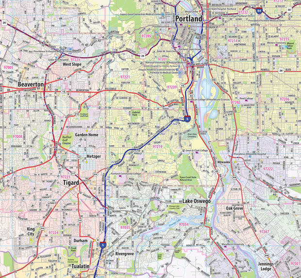 Greater Portland Metro Area Wall Map