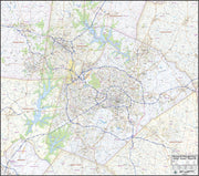 Raleigh, Durham, Chapel Hill - The Research Triangle Region Wall Map