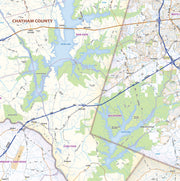 Raleigh, Durham, Chapel Hill - The Research Triangle Region Wall Map