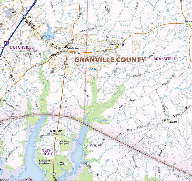 Raleigh, Durham, Chapel Hill - The Research Triangle Region Wall Map