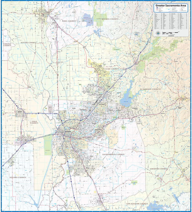 Greater Sacramento Area Wall Map