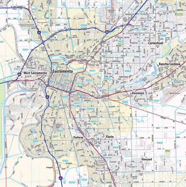 Greater Sacramento Area Wall Map