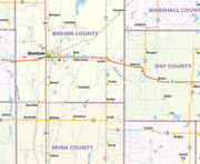 South Dakota State Wall Map