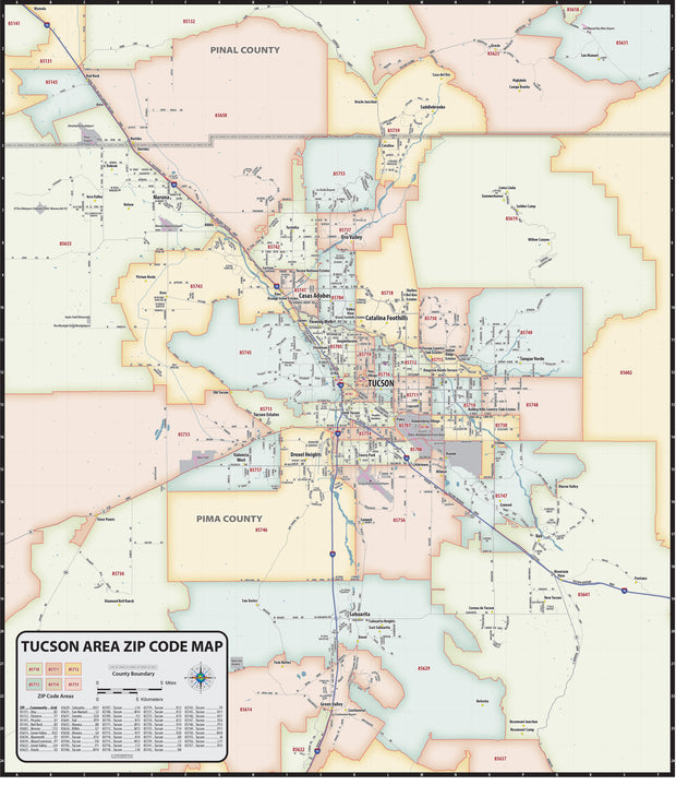 Tucson Area Zip Code Map