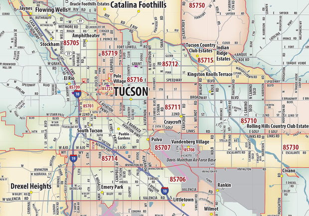 Tucson Area Zip Code Map