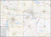 Tyler, Longview & Marshall Tx. Wall Map