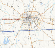 Tyler, Longview & Marshall Tx. Wall Map