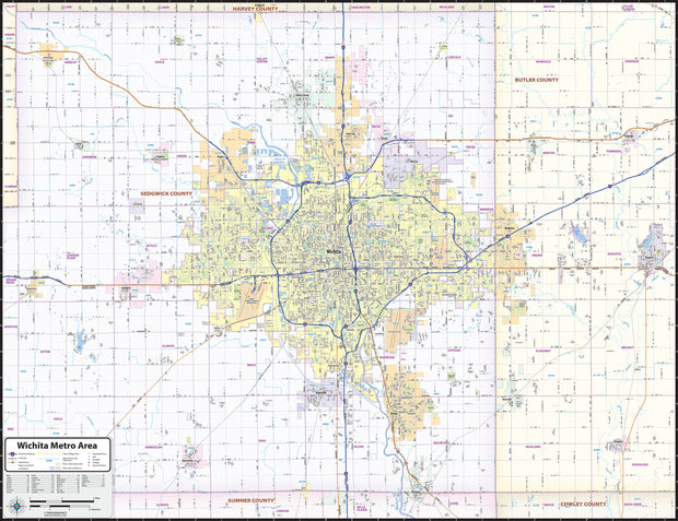 Wichita Metro Area Wall Map