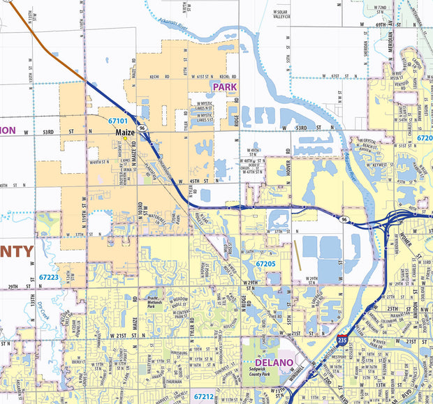 Wichita Metro Area Wall Map