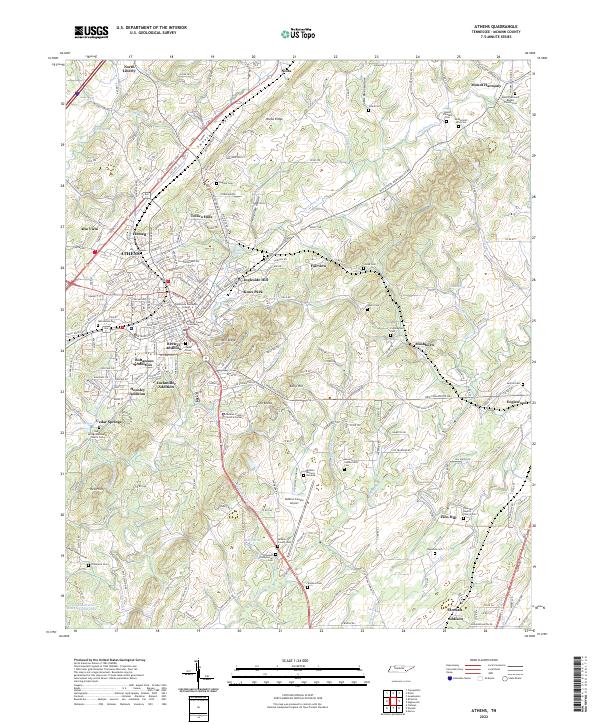 US Topo 7.5-minute map for Athens TN