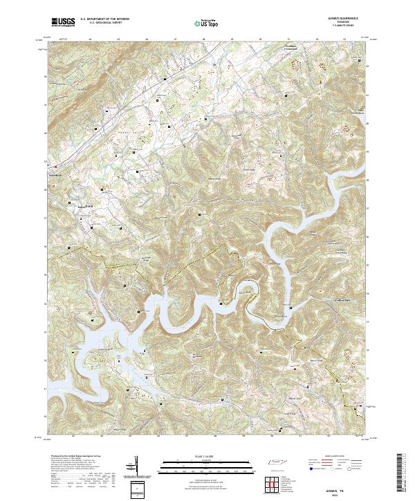 US Topo 7.5-minute map for Ausmus TN