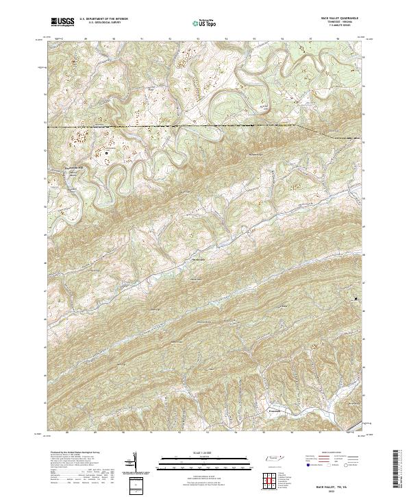 US Topo 7.5-minute map for Back Valley TNVA