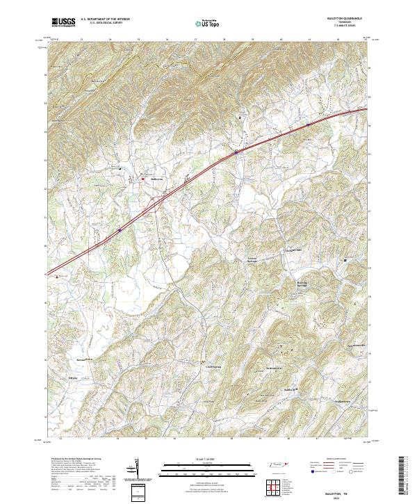 US Topo 7.5-minute map for Baileyton TN