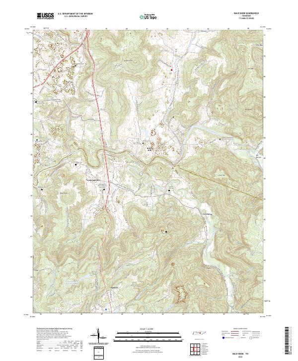 US Topo 7.5-minute map for Bald Knob TN