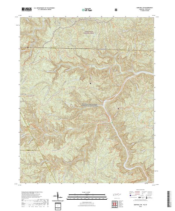 US Topo 7.5-minute map for Barthell SW TNKY