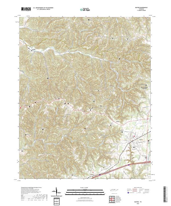 US Topo 7.5-minute map for Baxter TN