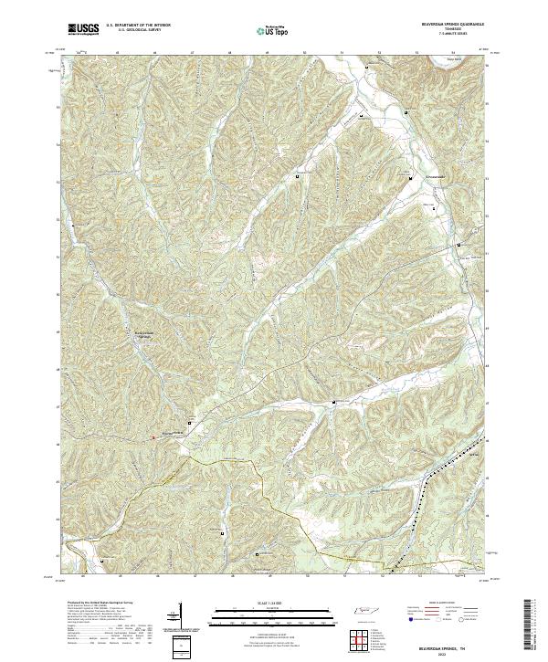 US Topo 7.5-minute map for Beaverdam Springs TN