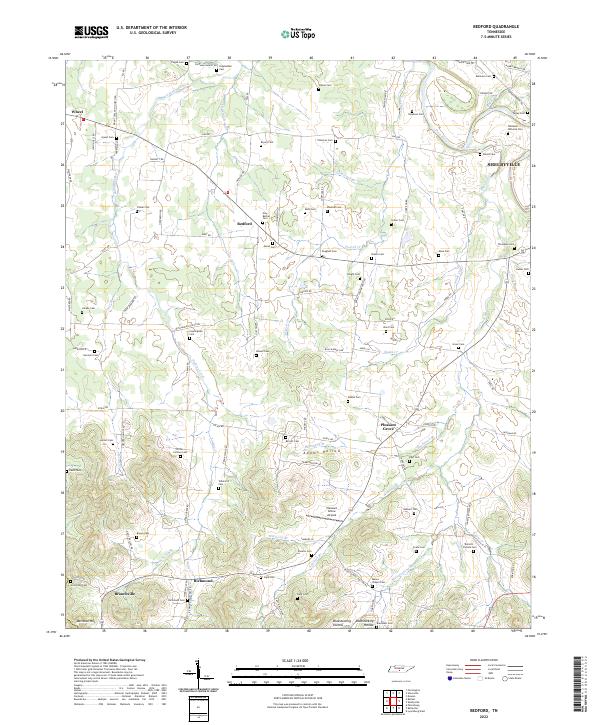 US Topo 7.5-minute map for Bedford TN