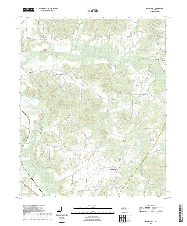 US Topo 7.5-minute map for Beech Bluff TN