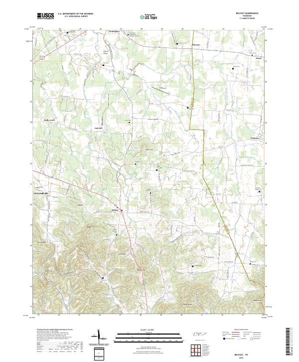 US Topo 7.5-minute map for Belfast TN