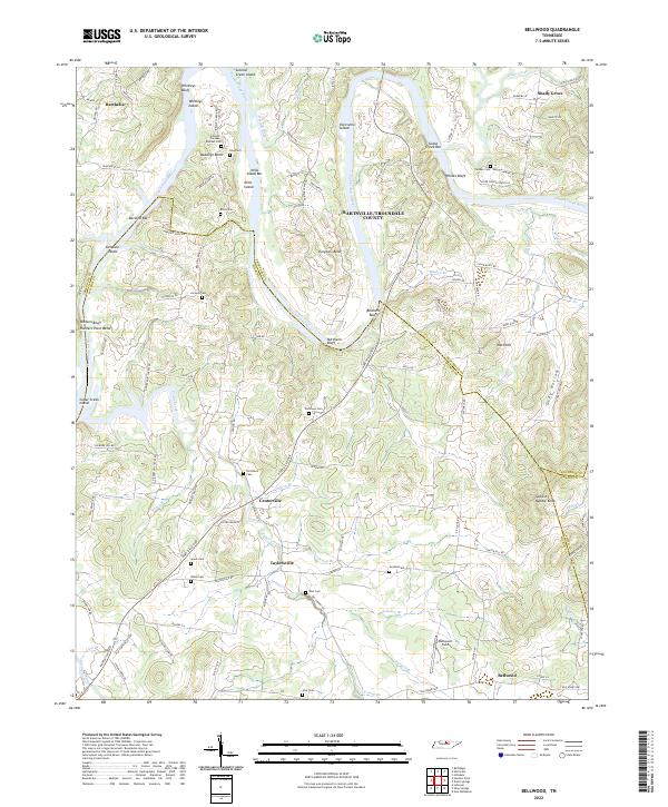 US Topo 7.5-minute map for Bellwood TN