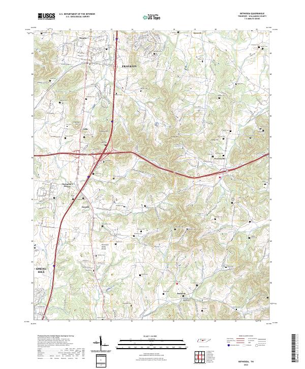 US Topo 7.5-minute map for Bethesda TN