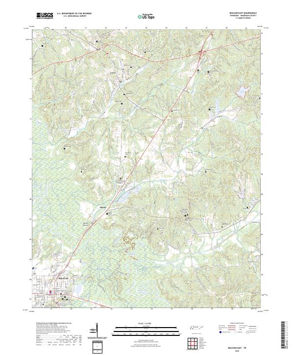 US Topo 7.5-minute map for Bolivar East TN